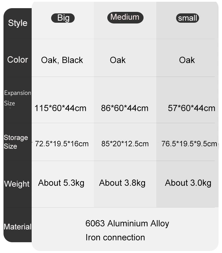 Foldable Camping Table: specs