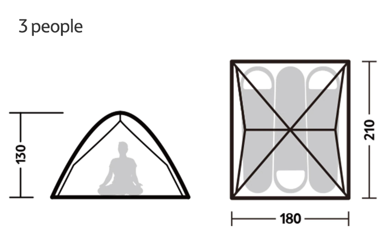 Ultra-Lightweight Foldable Tent: size