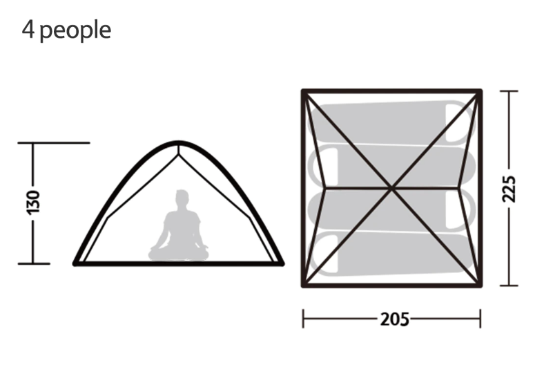 Ultra-Lightweight Foldable Tent: size